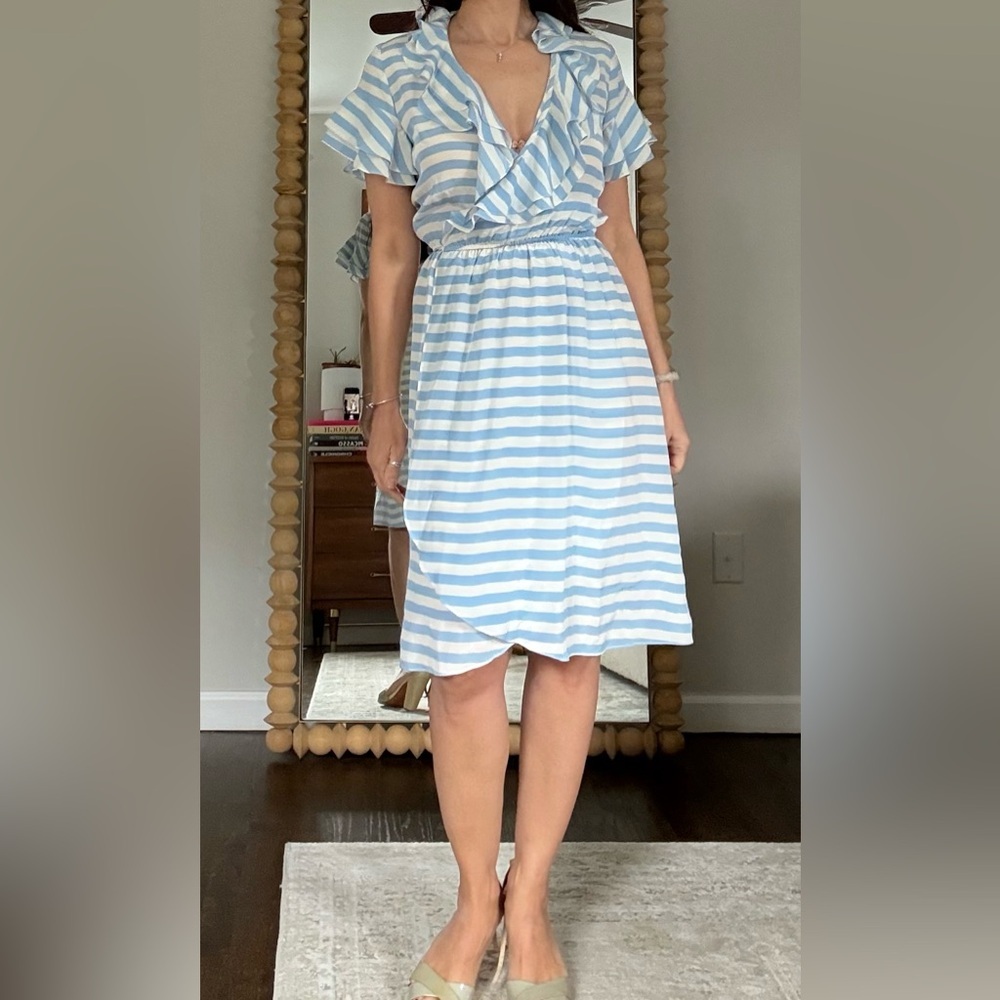 Tucker Striped Silk Wrap Dress